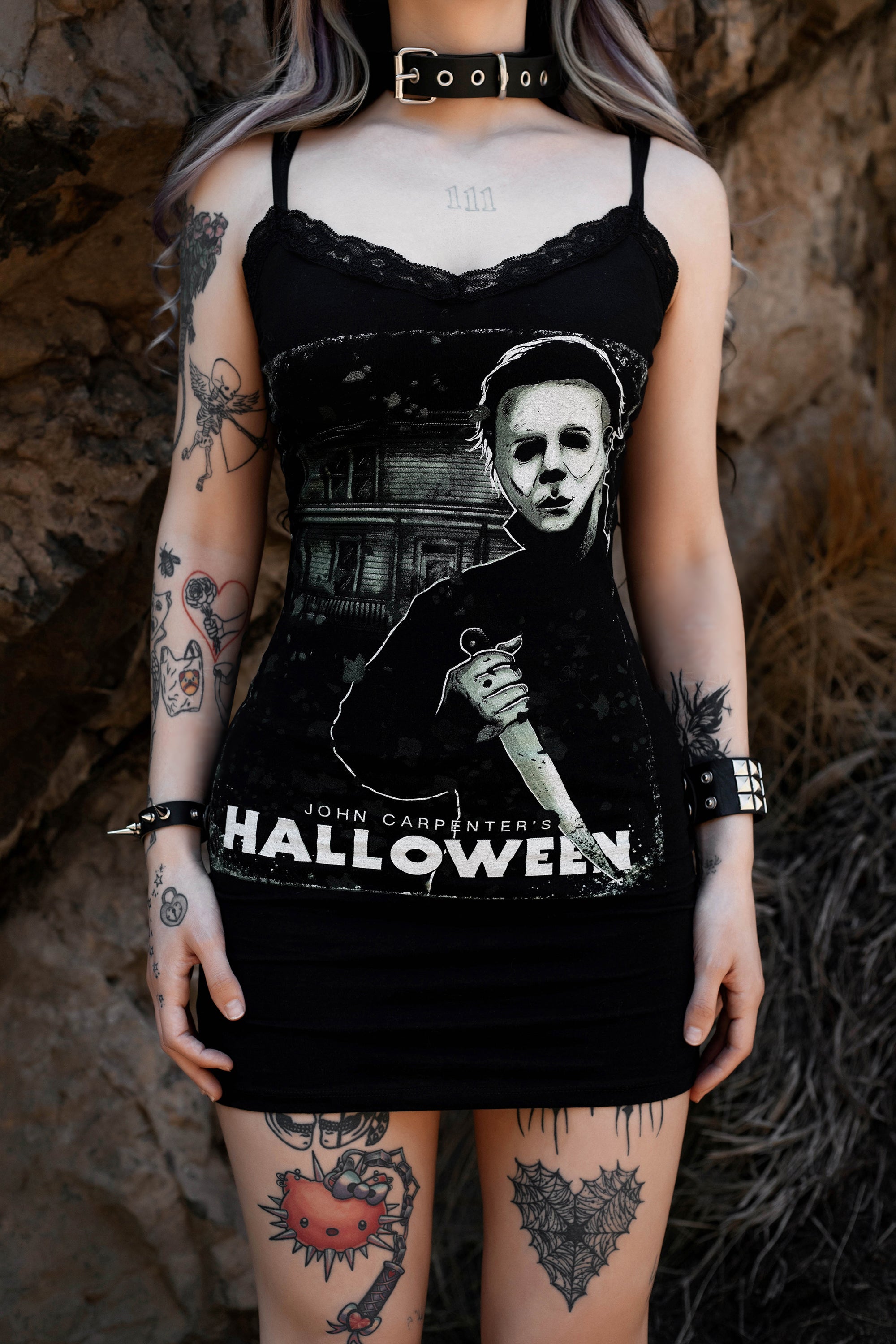 Halloween Michael Myers Lace Strap Dress - Vera's Eyecandy Halloween Michael Myers Lace Strap Dress - Vera's Eyecandy