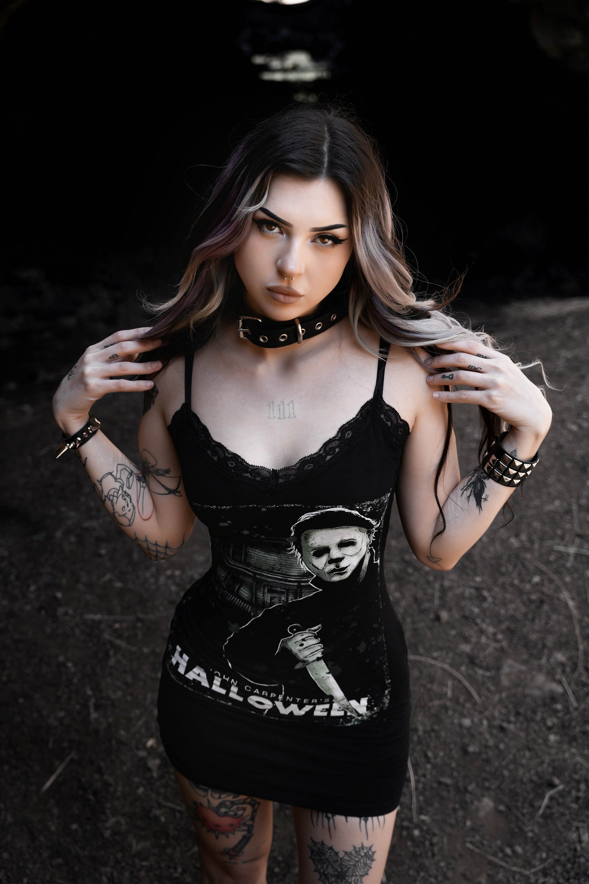 Halloween Michael Myers Lace Strap Dress - Vera's Eyecandy Halloween Michael Myers Lace Strap Dress - Vera's Eyecandy