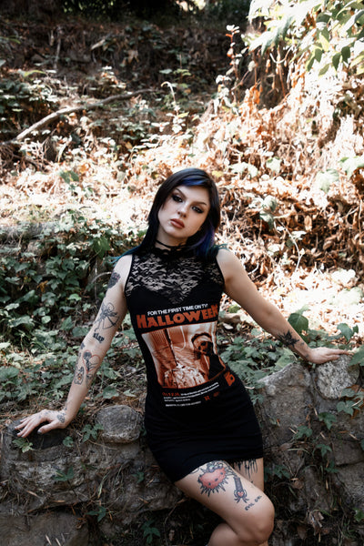 Halloween High-Neckline Lace Dress