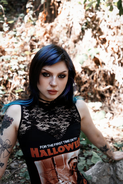 Halloween High-Neckline Lace Dress