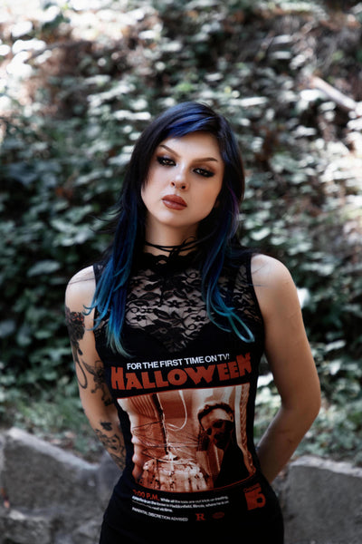 Halloween High-Neckline Lace Dress