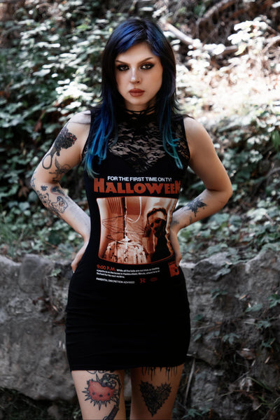 Halloween High-Neckline Lace Dress