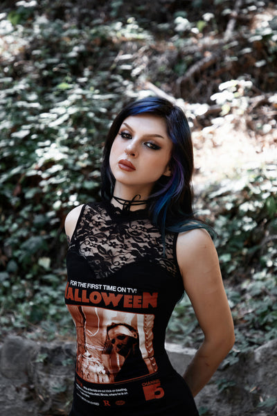 Halloween High-Neckline Lace Dress