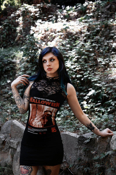 Halloween High-Neckline Lace Dress