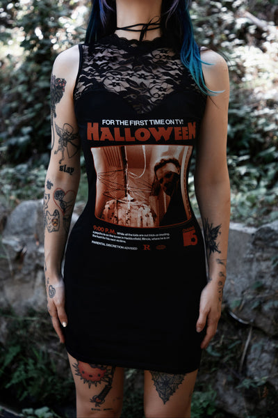 Halloween High-Neckline Lace Dress