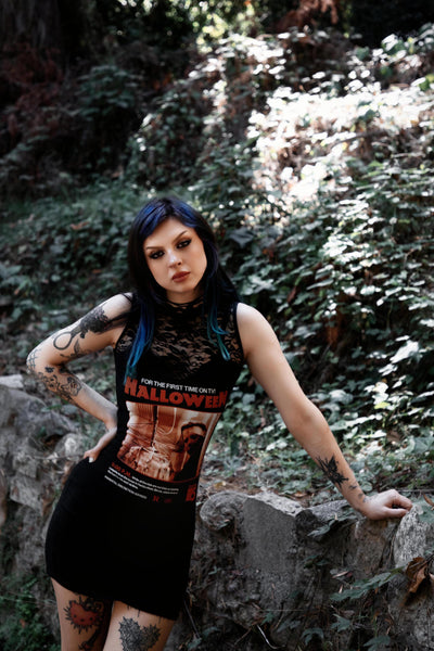 Halloween High-Neckline Lace Dress