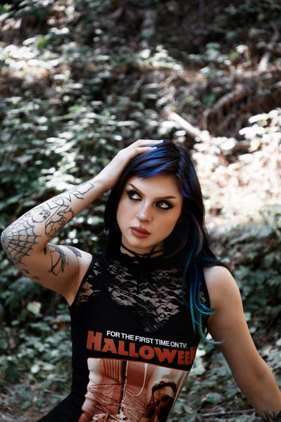 Halloween High-Neckline Lace Dress