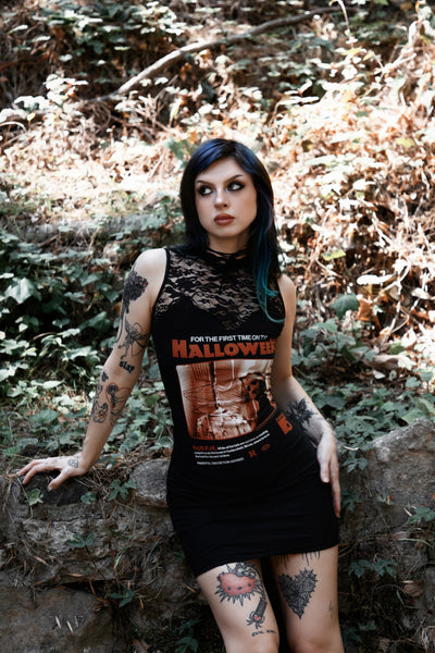 Halloween High-Neckline Lace Dress