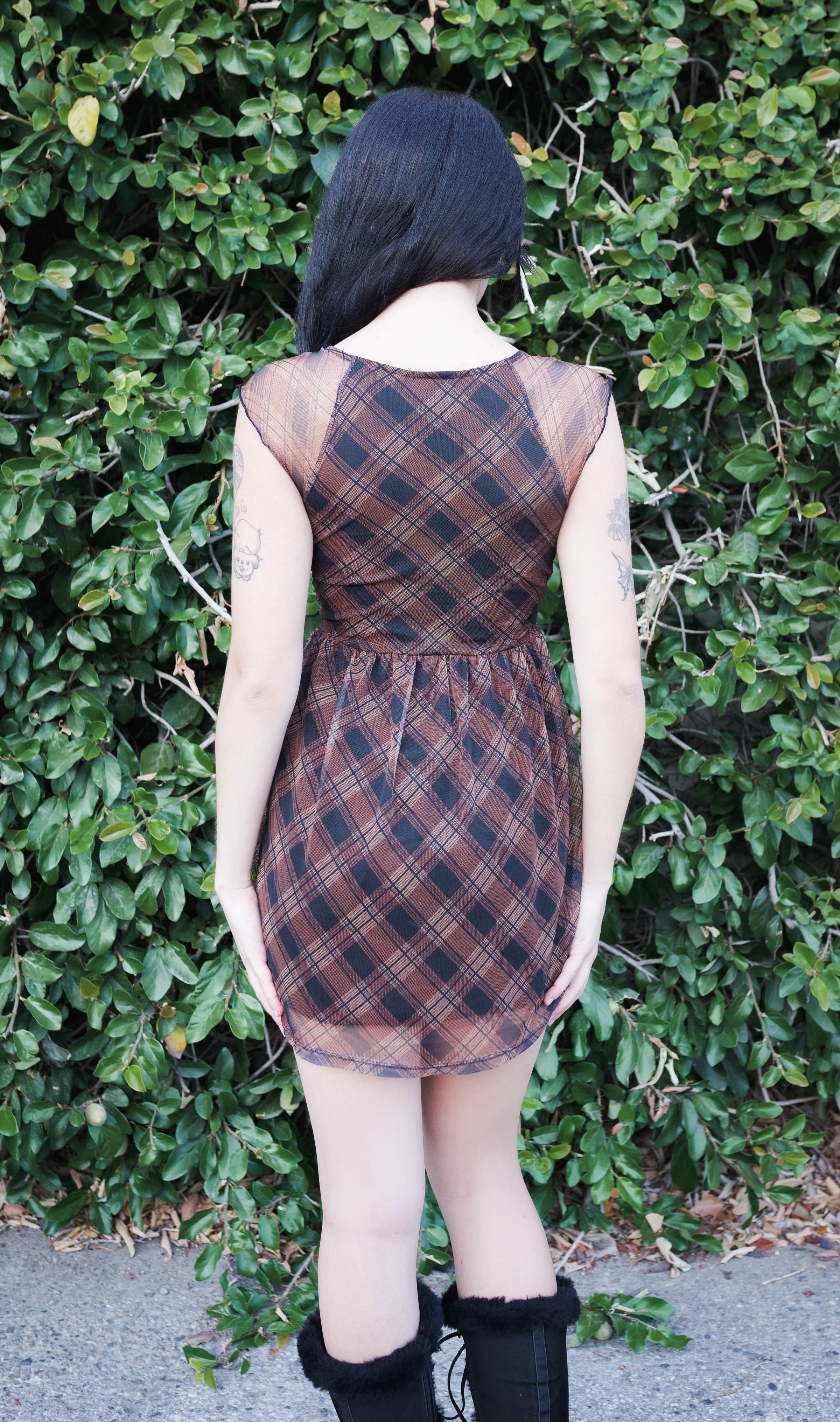 Sweetheart Plaid Mini Dress