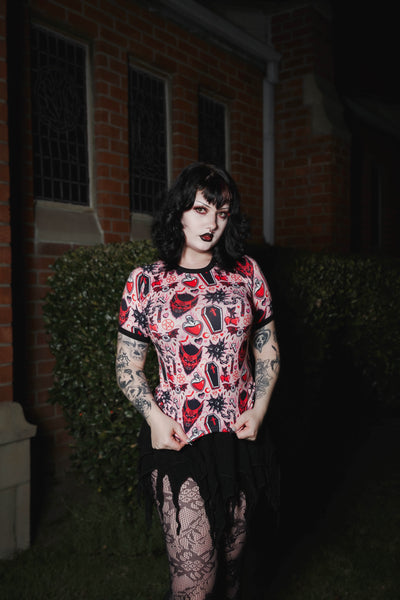 Pink Devil Ringer Tee