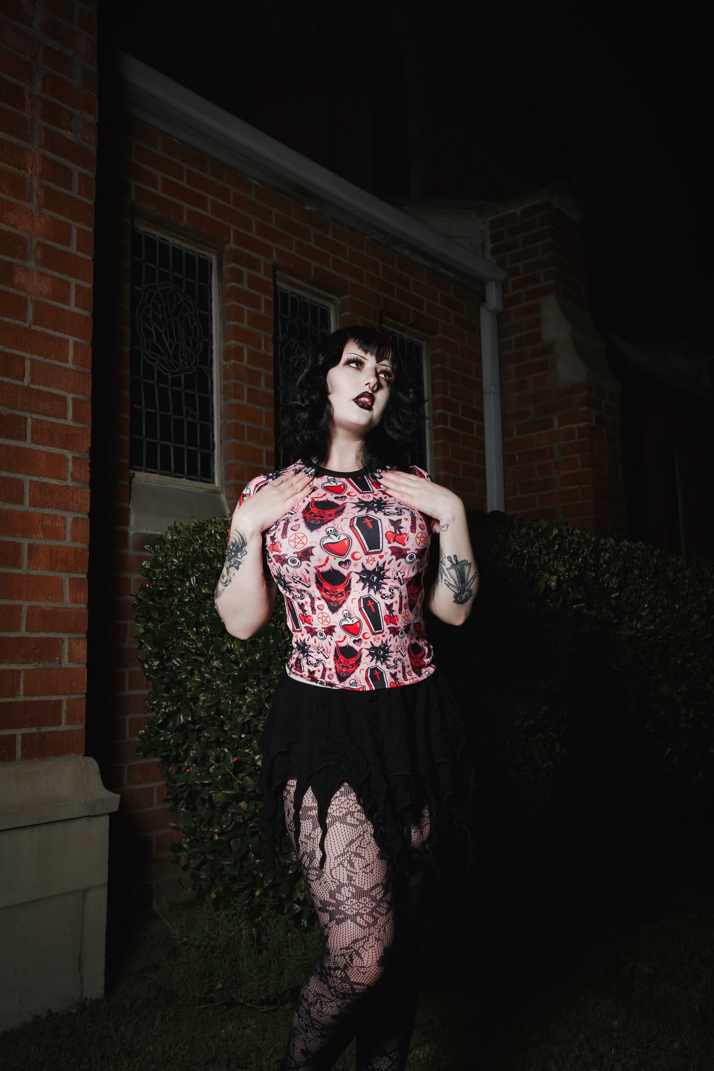 Pink Devil Ringer Tee