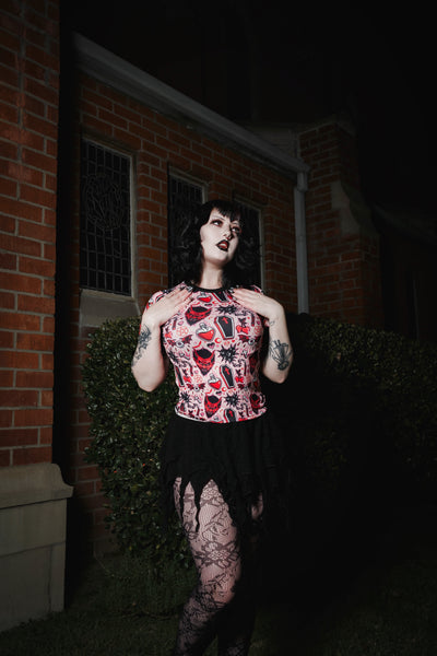 Pink Devil Ringer Tee