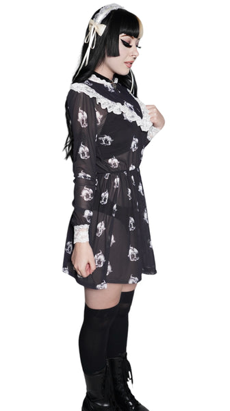 Kewpie Metal Print Victorian Lace Dress