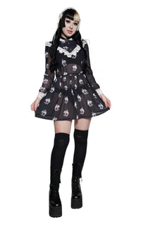Kewpie Metal Print Victorian Lace Dress