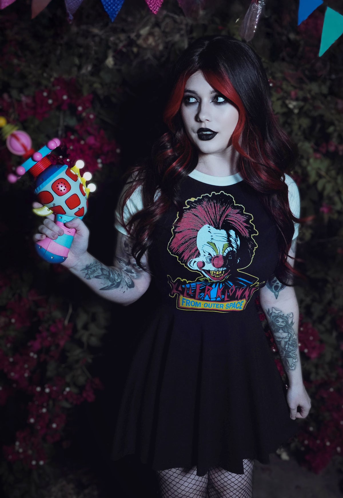 Killer Klowns Space Gun Baby Doll Dress