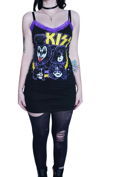 Kiss Purple Lace Strap Dress