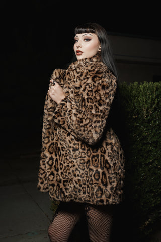 Leopard Faux Fur (Long) Coat Jacket