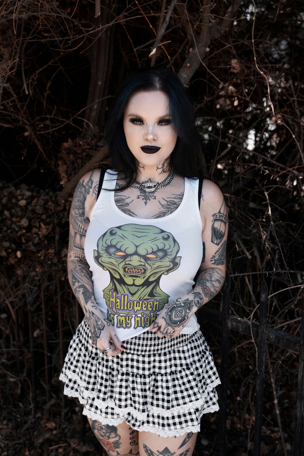Mask Ribbed Tank Top