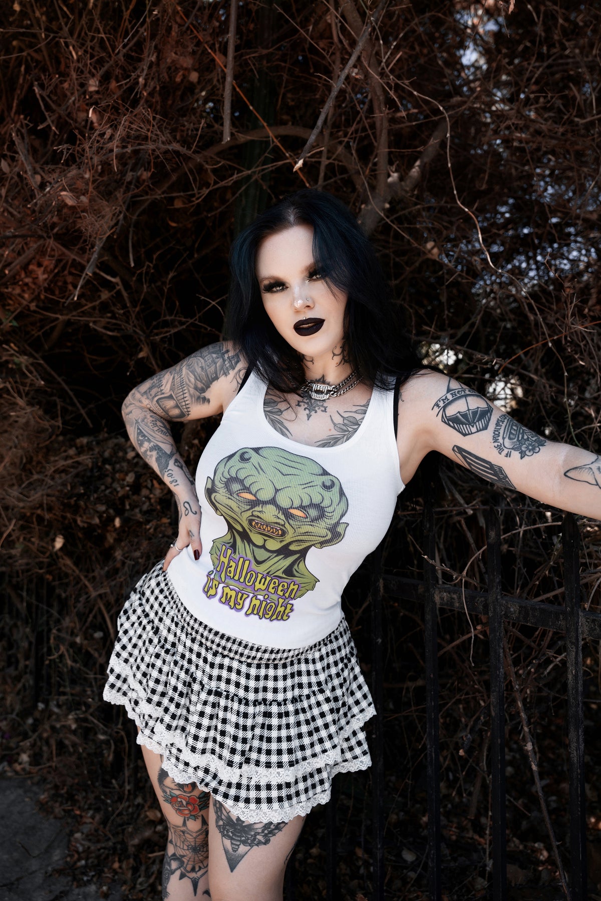 Mask Ribbed Tank Top