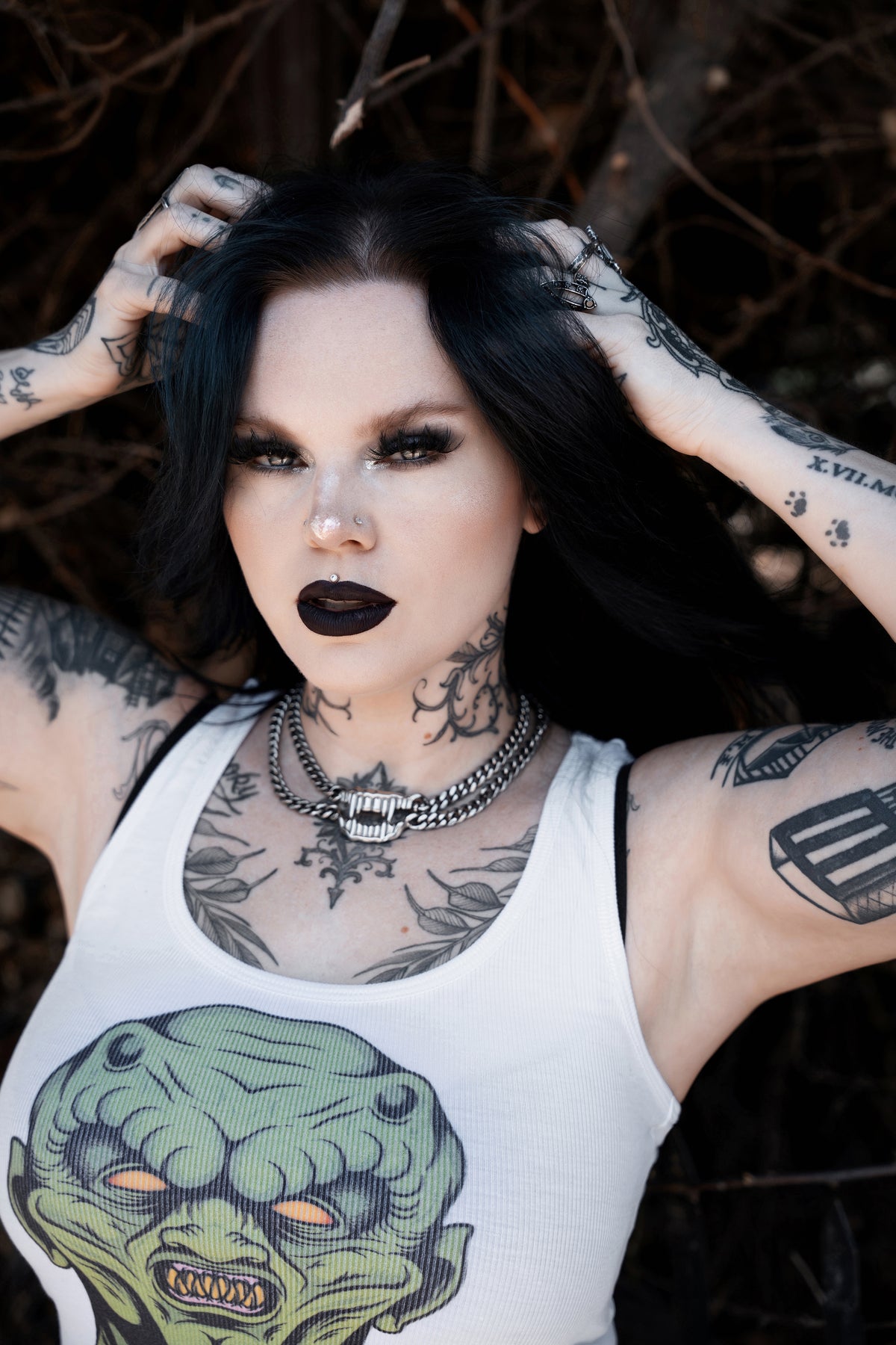 Mask Ribbed Tank Top