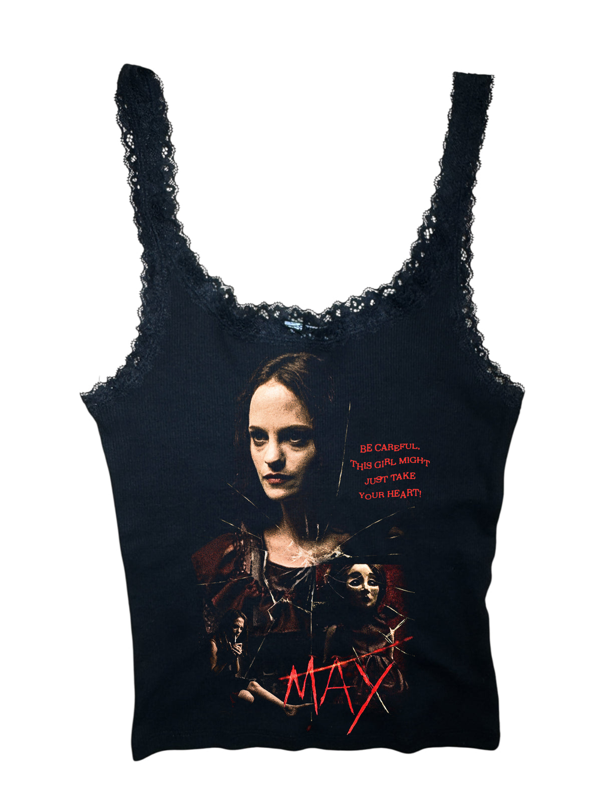 MAY - Doll Ribbed Lace Tank