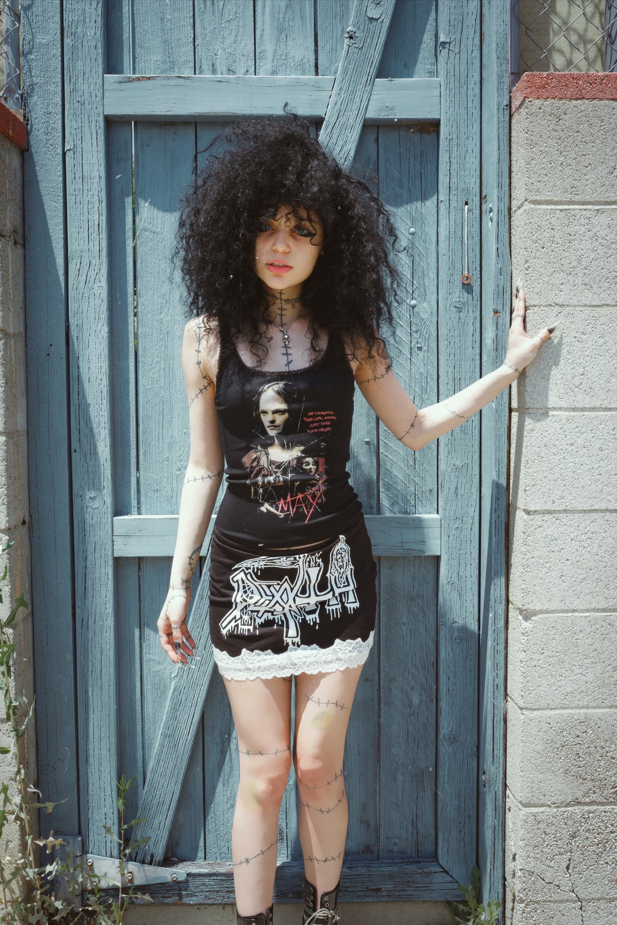 MAY - Doll Ribbed Lace Tank