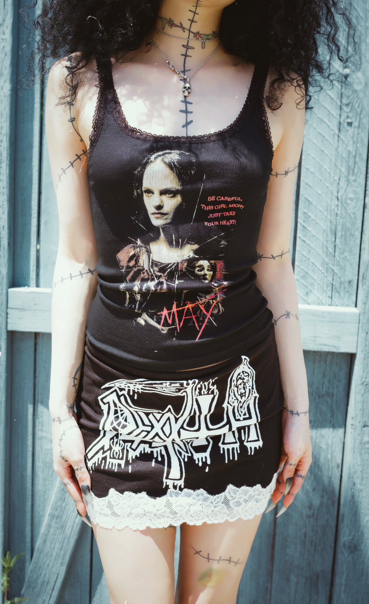 MAY - Doll Ribbed Lace Tank