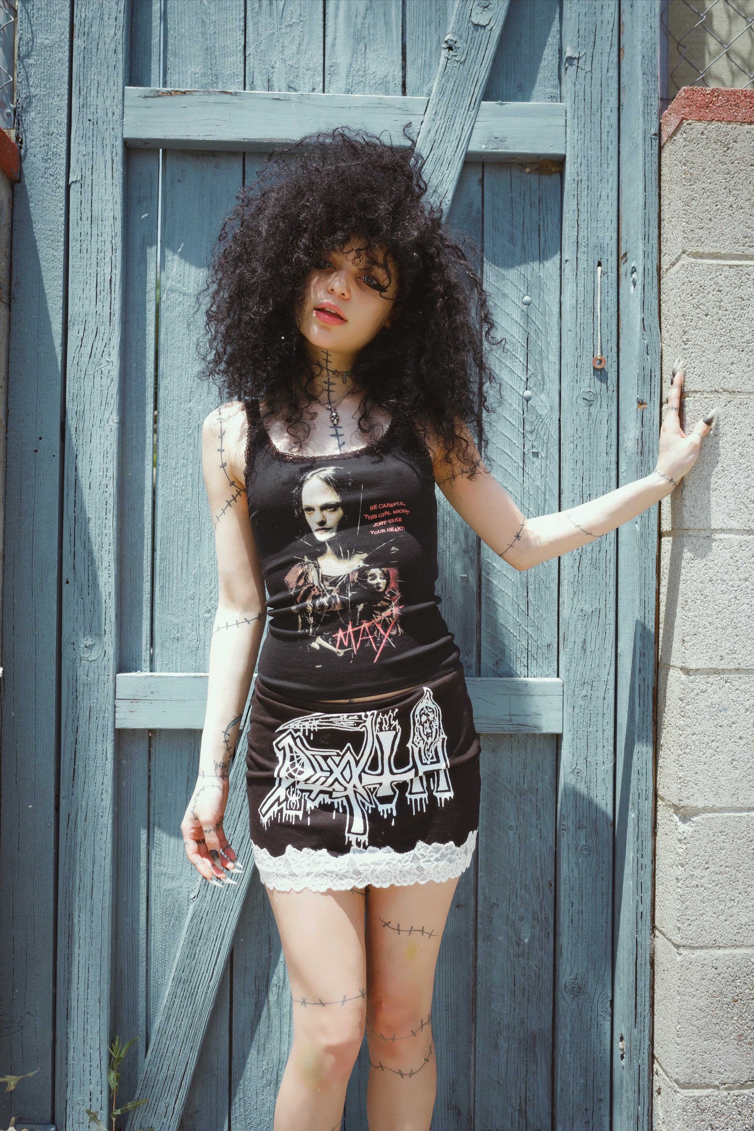MAY - Doll Ribbed Lace Tank