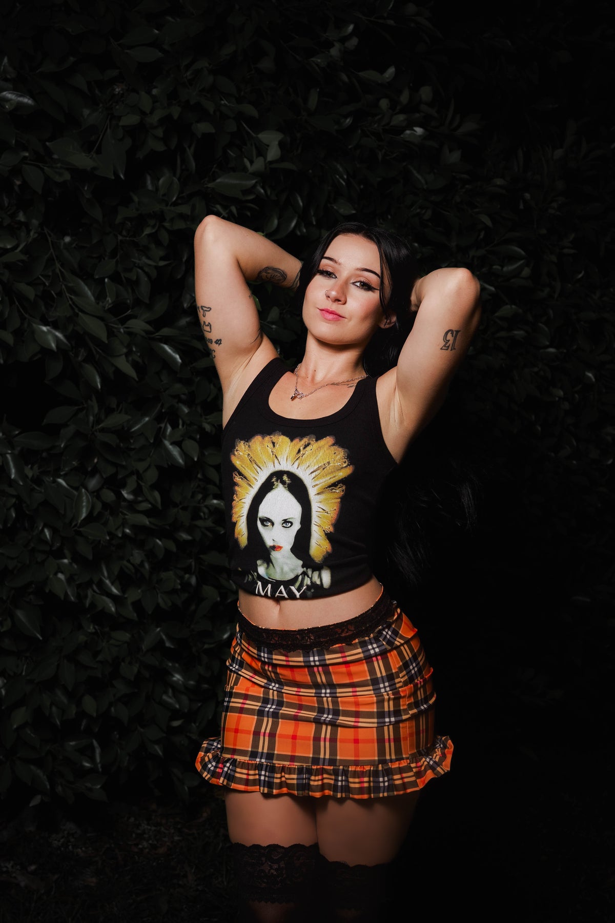 Orange Plaid Skirt