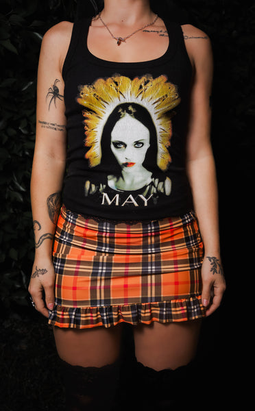 Orange Plaid Skirt