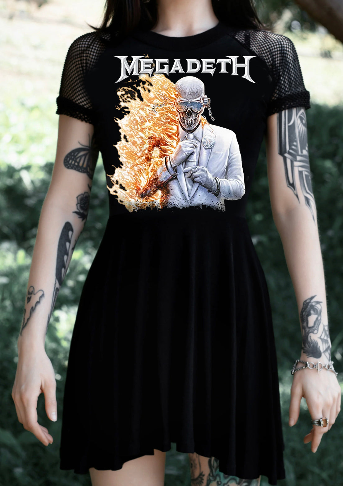 Megadeth Fishnet Baby Doll Dress (Custom order)