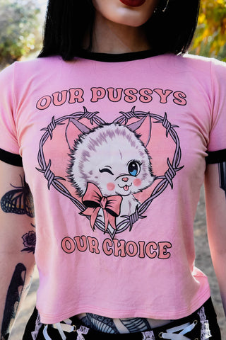 Our Pus Our choice Ringer Tee