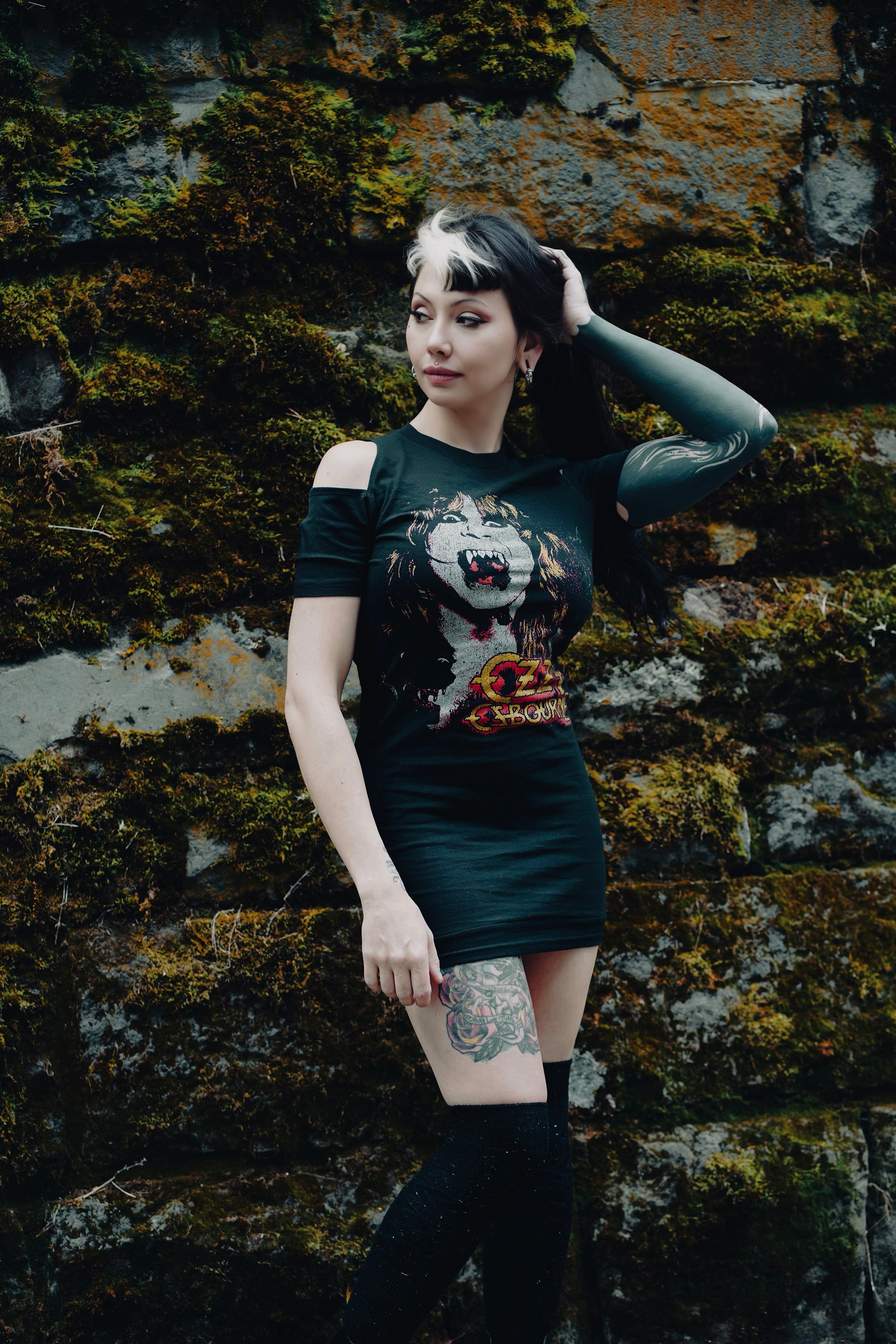 Ozzy Osbourne Shoulder-Cut Dress