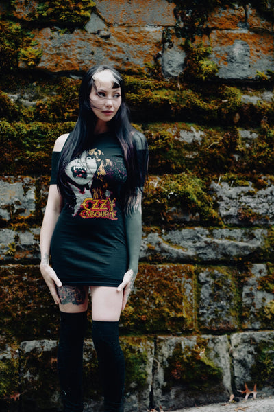 Ozzy Osbourne Shoulder-Cut Dress