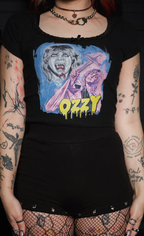 Ozzy Scoop Neck Lace Tee  (Limited edition)