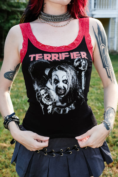 Little Pale Girl Lace Ribbed Tank