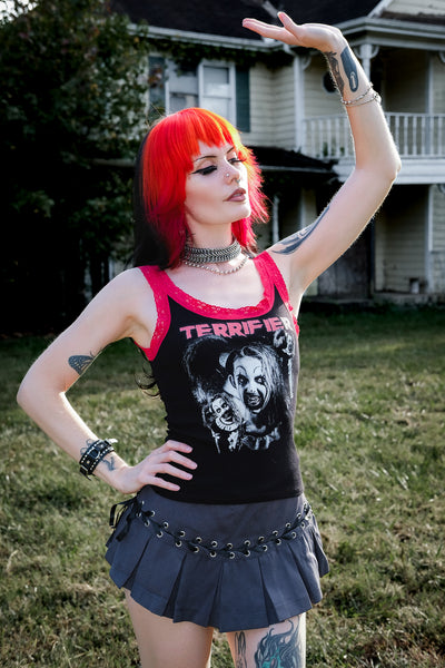 Little Pale Girl Lace Ribbed Tank