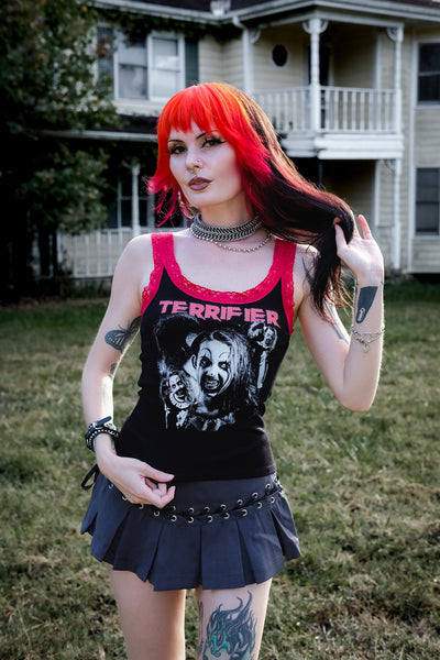 Little Pale Girl Lace Ribbed Tank