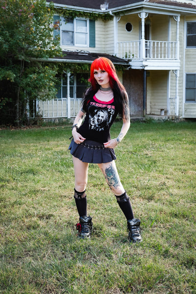 Little Pale Girl Lace Ribbed Tank