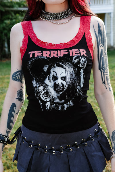 Little Pale Girl Lace Ribbed Tank