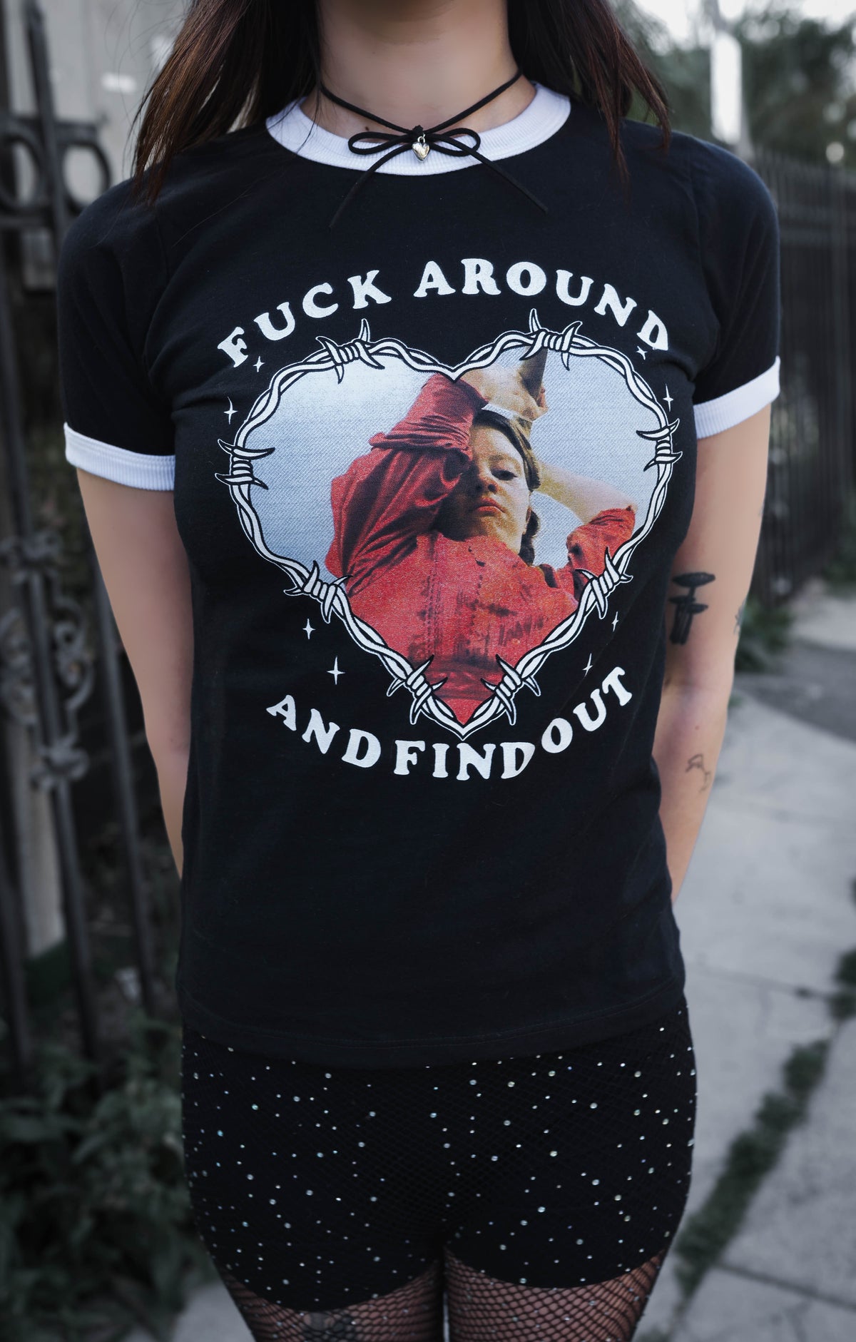 Pearl (F around) Ringer Tee