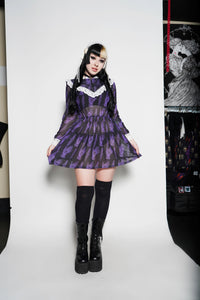 666 Pentagram Print Victorian Lace Dress
