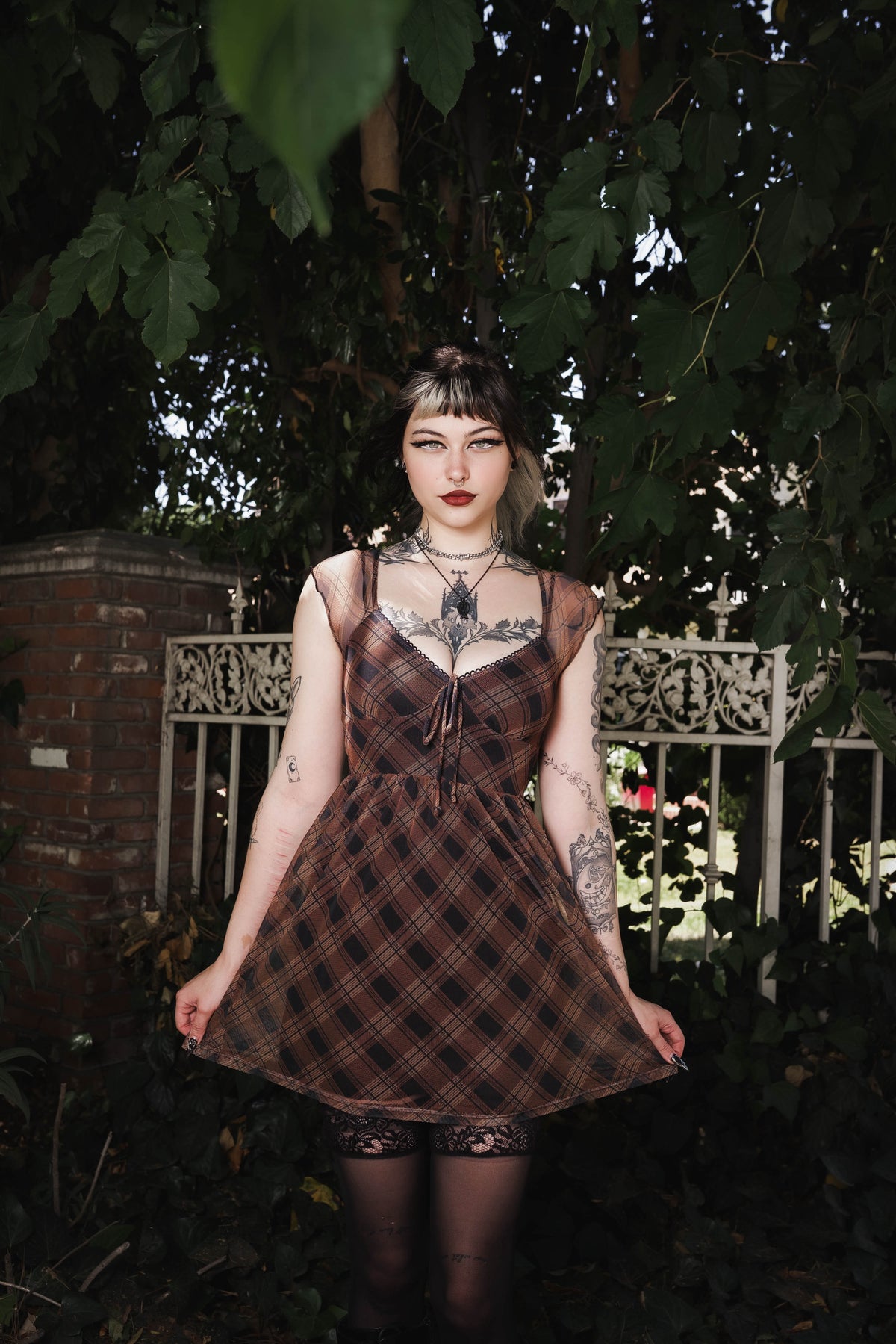 Sweetheart Plaid Mini Dress