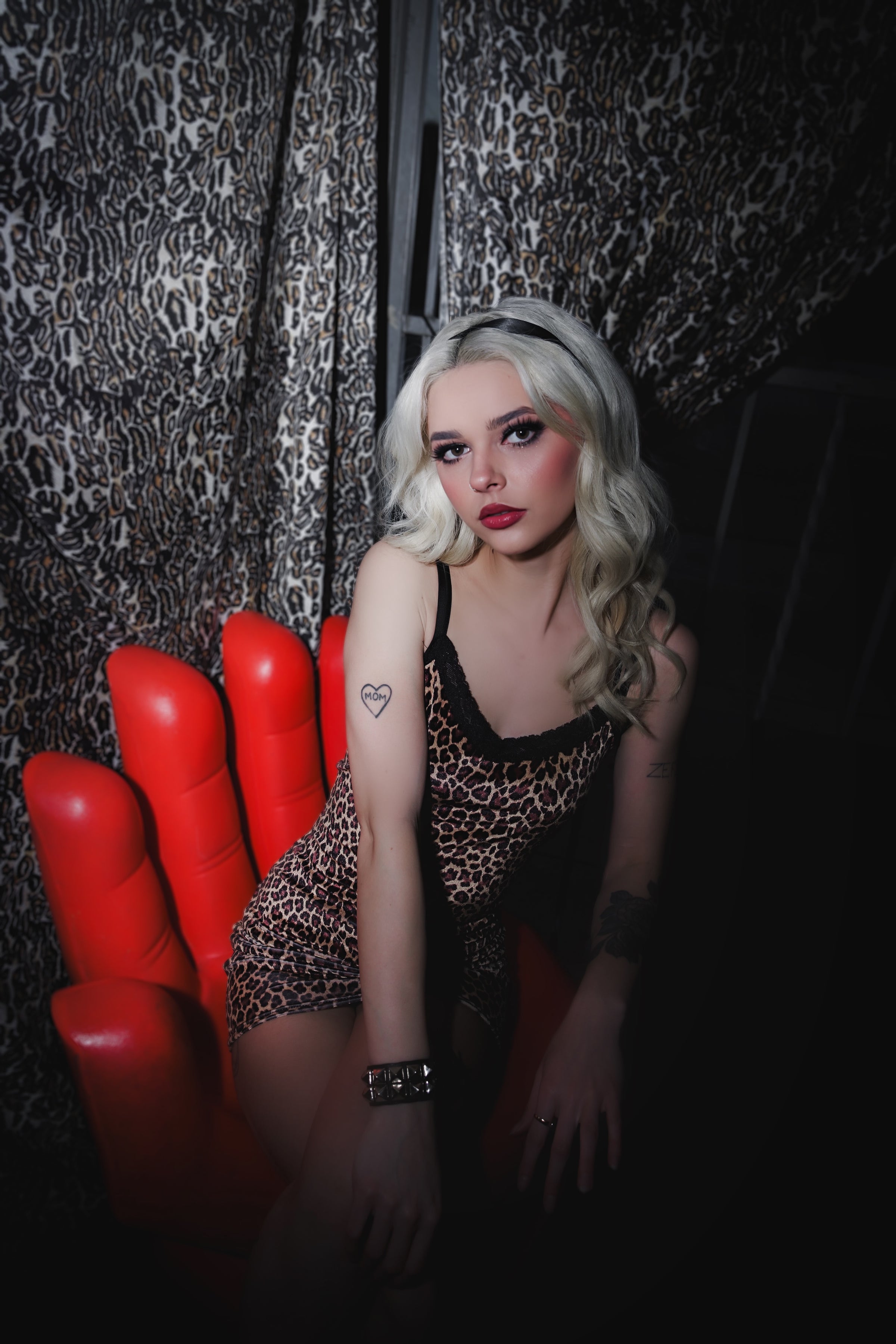 Leopard Velvet Lace Strap Dress