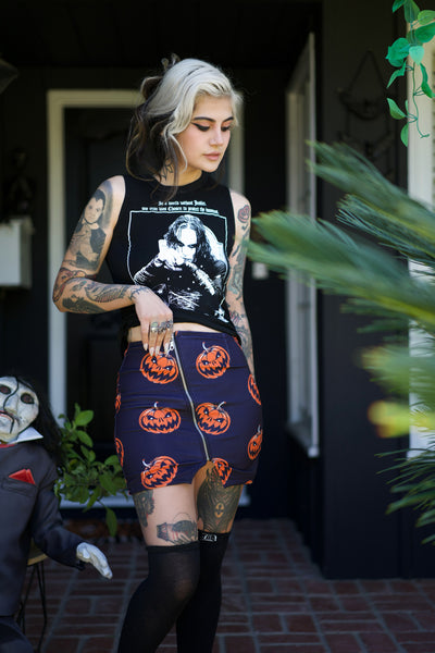 Pumpkins Mini Zip Skirt