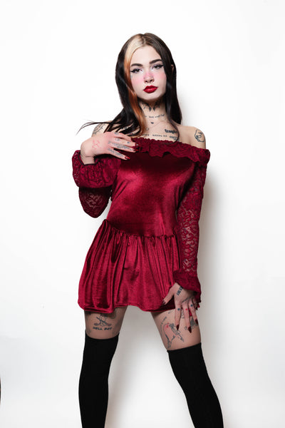 Blood Rose Velvet Dress