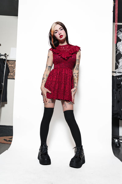 The Scarlet Mourning Lace Dress
