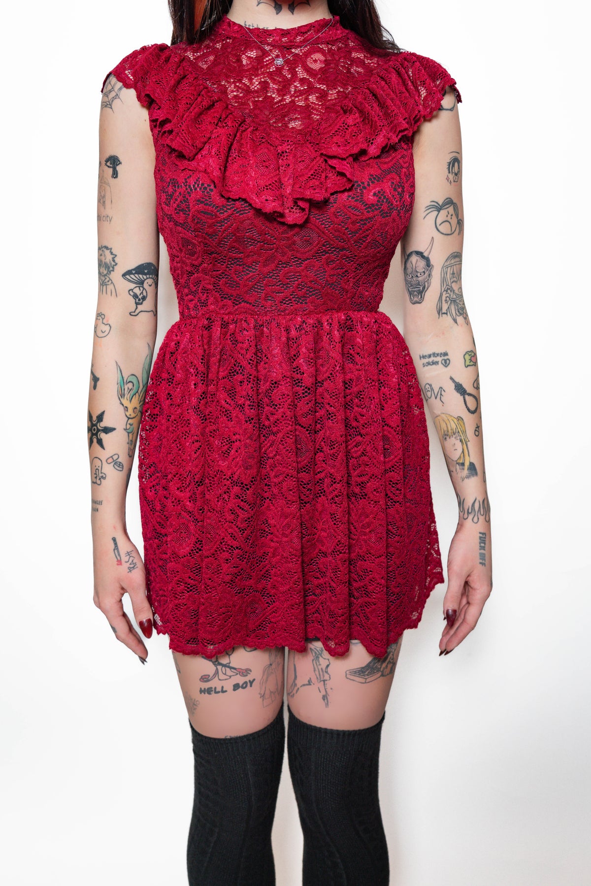 The Scarlet Mourning Lace Dress (Red)