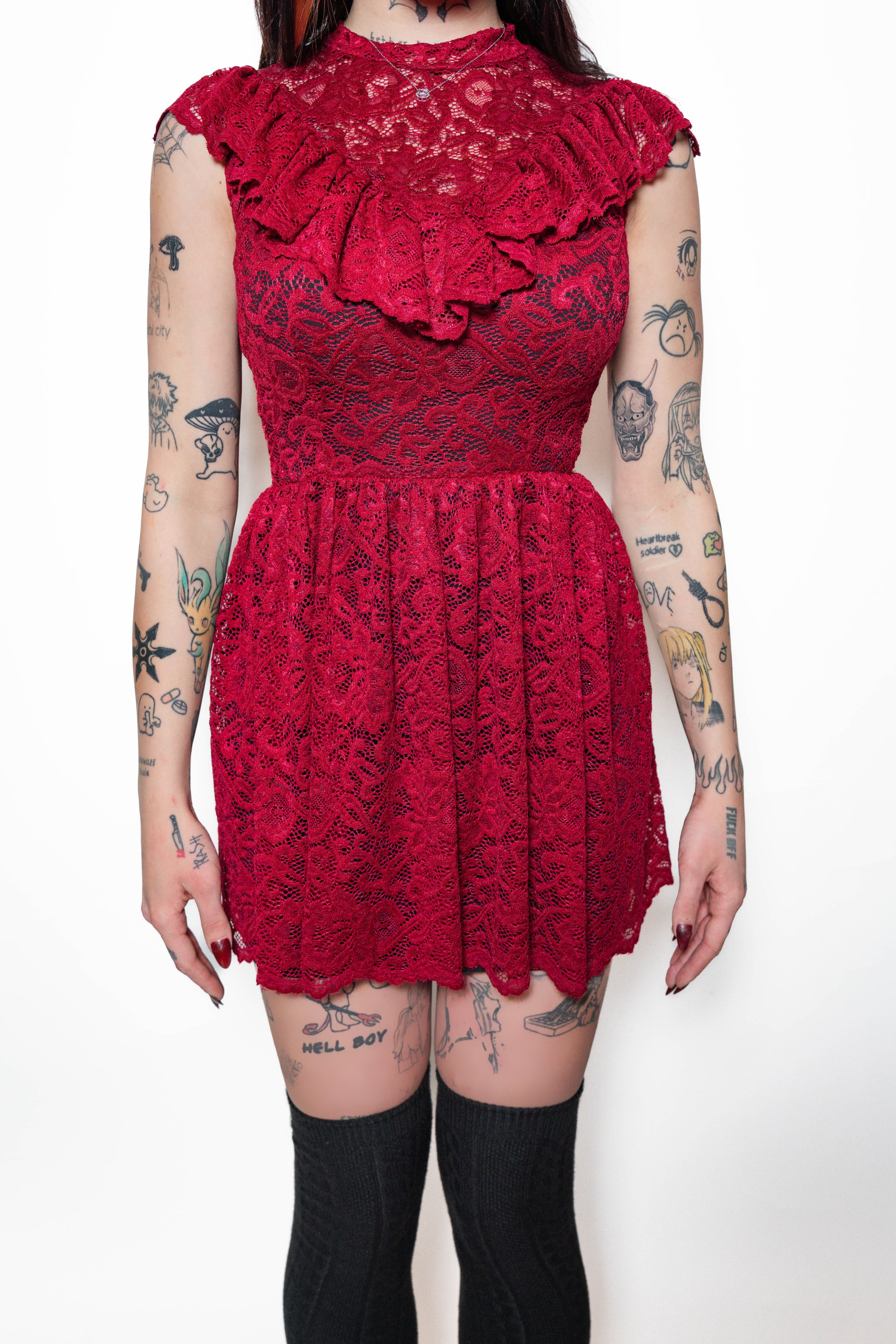 The Scarlet Mourning Lace Dress (Red)
