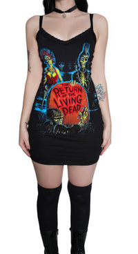 Return of the Living Dead Lace Strap Dress (Black Lace)